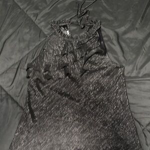 Black Sleeveless Ruffle Top